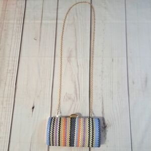 Zig Zag Striped Clutch Crossbody Convertable
